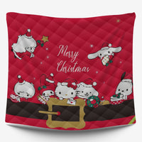 Hello Kitty Bed Set Christmas Red Blanket Cozy Comfort With Cute Sanrio Characters - Lusy Store LLC