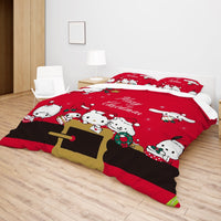 Hello Kitty Bed Set Christmas Red Blanket Cozy Comfort With Cute Sanrio Characters - Lusy Store LLC
