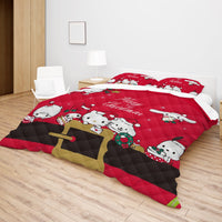 Hello Kitty Bed Set Christmas Red Blanket Cozy Comfort With Cute Sanrio Characters - Lusy Store LLC