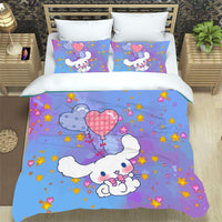 Hello Kitty Bed Set Cinnamoroll Sanrio Cute Bed Sheets Cartoon Bed Cotton Comforters Colorful Duvet Cover LS22814 - Lusy Store