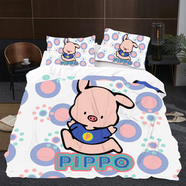 Hello Kitty Bed Set Cotton Pippo Sanrios Cute Bed Sheets Cartoon Bed Comforters Bed Cover Set LS22780 - Lusy Store