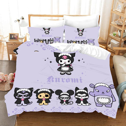 Hello Kitty Bed Set Cotton Sanrios Cute Bed Sheets Cartoon Bed Comforters Bed Cover Set LS22777 No Fill