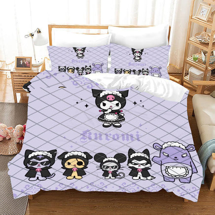 Hello Kitty Bed Set Cotton Sanrios Cute Bed Sheets Cartoon Bed Comforters Bed Cover Set LS22777 Quilted