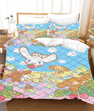 Hello Kitty Bed Set Cotton Sanrios Cute Bed Sheets Cartoon Bed Comforters Bed Cover Set LS22783 - Lusy Store