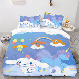 Hello Kitty Bed Set Cotton Sanrios Unicorn Cute Bed Sheets Cartoon Bed Comforters Colorful Bed Cover Set LS22786 - Lusy Store