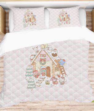 Hello Kitty Bed Set for a Merry Christmas Sanrio Splendor Quilted Elegance - Lusy Store LLC
