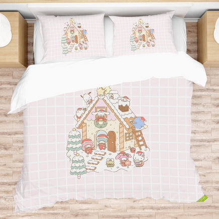 Hello Kitty Bed Set for a Merry Christmas Sanrio Splendor Quilted Elegance - Lusy Store LLC