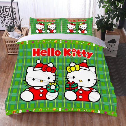 Hello Kitty Bed Set Hello Kitty And Friends Christmas Bedding Cute Bedding Set Cartoon Bed Cotton Comforters Colorful Duvet Covers LS22841 - Lusy Store