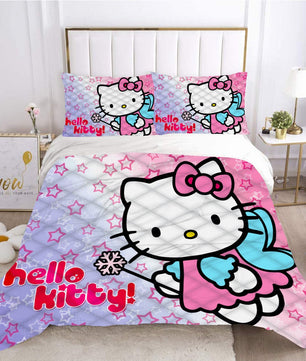 Hello Kitty Bed Set Hello Kitty And Friends Christmas Bedding Cute Bedding Set Cartoon Bed Cotton Comforters Colorful Duvet Covers LS22844 - Lusy Store