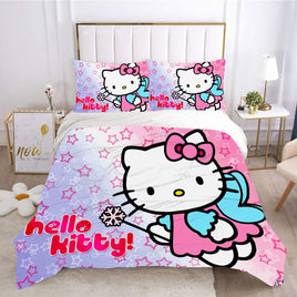 Christmas Bedding Set Hello Kitty Bed Linen Colorful Duvet Covers and Pillowcase LS22844 4 Pieces Bedding Sets