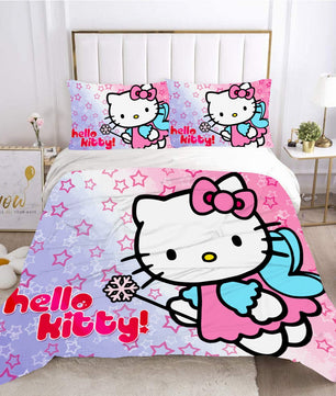 Hello Kitty Bed Set Hello Kitty And Friends Christmas Bedding Cute Bedding Set Cartoon Bed Cotton Comforters Colorful Duvet Covers LS22844 - Lusy Store