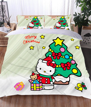 Hello Kitty Bed Set Hello Kitty And Friends Christmas Bedding Cute Bedding Set Cartoon Bed Cotton Comforters Colorful Duvet Covers LS22856 - Lusy Store