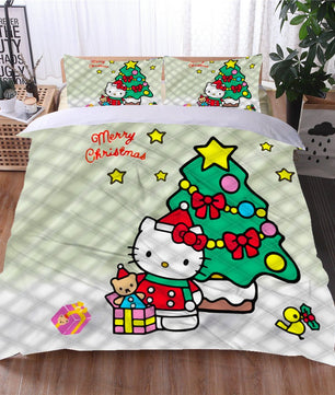 Hello Kitty Bed Set Hello Kitty And Friends Christmas Bedding Cute Bedding Set Cartoon Bed Cotton Comforters Colorful Duvet Covers LS22856 - Lusy Store