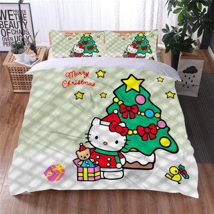 Hello Kitty Bed Set Hello Kitty And Friends Christmas Bedding Cute Bedding Set Cartoon Bed Cotton Comforters Colorful Duvet Covers LS22856 - Lusy Store