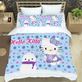 Christmas Bedding Set Hello Kitty Bed Linen Cute Duvet Covers and Pillowcase LS22839 4 Pieces Bedding Sets