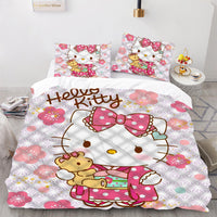 Hello Kitty Bed Set Hello Kitty And Friends Floral Bedding Pink Duvet Covers LS22857 Only Quilt