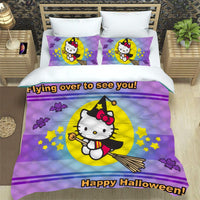 Hello Kitty Bed Set Hello Kitty And Friends Halloween Bedding Cute Bedding Set Cartoon Bed Cotton Comforters Colorful Duvet Covers LS22845 - Lusy Store