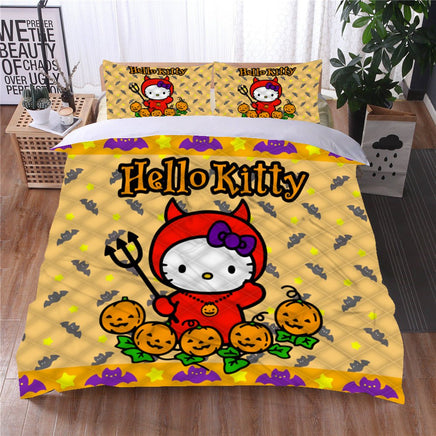Hello Kitty Bed Set Hello Kitty And Friends Halloween Bedding Cute Bedding Set Cartoon Bed Cotton Comforters Halloween Duvet Covers LS22849 - Lusy Store