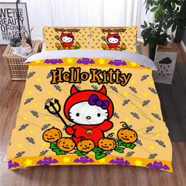 Hello Kitty Bed Set Hello Kitty And Friends Halloween Bedding Cute Bedding Set Cartoon Bed Cotton Comforters Halloween Duvet Covers LS22849 - Lusy Store