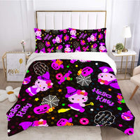 Hello Kitty Bed Set Hello Kitty And Friends Halloween Bedding Cute Bedding Set Cartoon Bed Cotton Comforters Halloween Duvet Covers LS22851 - Lusy Store