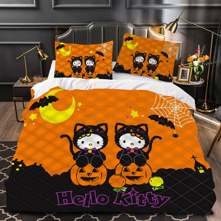 Hello Kitty Bed Set Hello Kitty And Friends Halloween Bedding Cute Bedding Set Cartoon Bed Cotton Comforters Halloween Duvet Covers LS22853 - Lusy Store