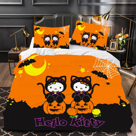 Hello Kitty Bed Set Hello Kitty And Friends Halloween Bedding Cute Bedding Set Cartoon Bed Cotton Comforters Halloween Duvet Covers LS22853 - Lusy Store