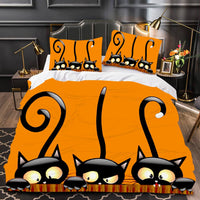 Hello Kitty Bed Set Hello Kitty And Friends Halloween Bedding Cute Bedding Set Cartoon Bed Cotton Comforters Orange Duvet Covers LS22846 4 Pieces Bedding Sets