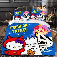 Hello Kitty Bed Set Hello Kitty And Friends Halloween Bedding Cute Bedding Set Cartoon Bed Cotton Comforters Trick Or Treat Duvet Covers LS22848 - Lusy Store