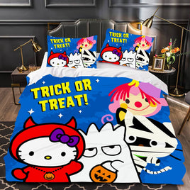 Hello Kitty Bed Set Halloween Bedding Trick Or Treat Linen Duvet Covers LS22848 4 Pieces Bedding Sets