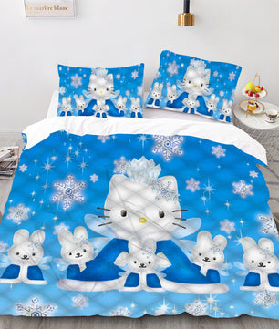 Hello Kitty Bed Set Hello Kitty And Friends Princess Bedding Cute Bedding Set Cartoon Bed Cotton Comforters LS22838 - Lusy Store
