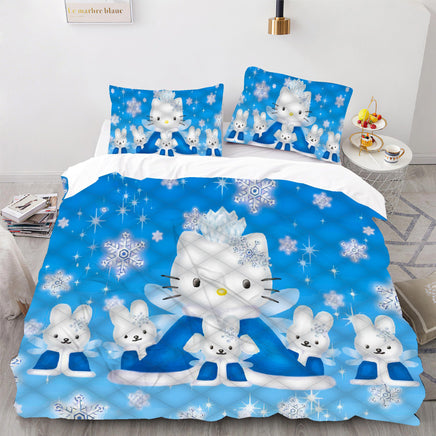 Hello Kitty Bed Set Hello Kitty And Friends Princess Bedding Cute Bedding Set Cartoon Bed Cotton Comforters LS22838 - Lusy Store