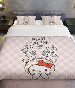 Hello Kitty Bed Set - Luxury Christmas Bed Set - Cozy Christmas Vibes - Lusy Store LLC