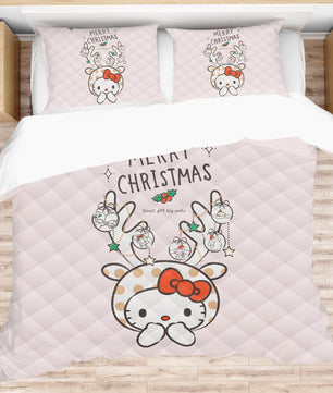 Hello Kitty Bed Set - Luxury Christmas Bed Set - Cozy Christmas Vibes - Lusy Store LLC