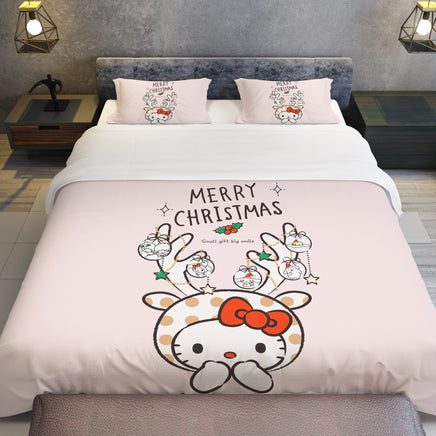 Hello Kitty Bed Set - Luxury Christmas Bed Set - Cozy Christmas Vibes - Lusy Store LLC