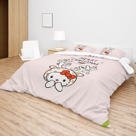 Hello Kitty Bed Set - Luxury Christmas Bed Set - Cozy Christmas Vibes - Lusy Store LLC