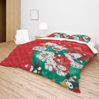 Hello Kitty Bed Set - Merry Christmas Bedding Luxurious Quilted Bed Set - Lusy Store LLC