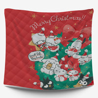 Hello Kitty Bed Set - Merry Christmas Bedding Luxurious Quilted Bed Set - Lusy Store LLC