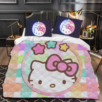 Hello Kitty Bedding Duvet Cover Quilted Pillowcase Bedspread - Lusy Store LLC