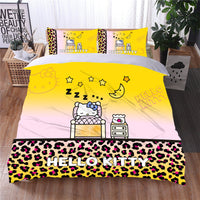 Hello Kitty Bedding Set Children Cotton Bed Sheets Hello Kitty Duvet Cover Bed Sheet Pillowcase - Lusy Store
