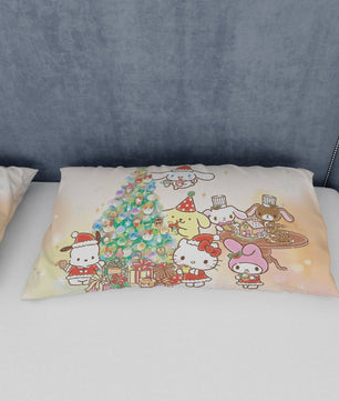 Hello Kitty Bedding Set for a Cozy Christmas Embrace the Holidays with a Cozy Christmas Quilted Blanket - Lusy Store LLC
