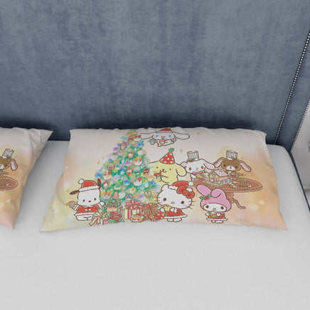 Hello Kitty Bedding Set for a Cozy Christmas Embrace the Holidays with a Cozy Christmas Quilted Blanket - Lusy Store LLC