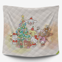 Hello Kitty Bedding Set for a Cozy Christmas Embrace the Holidays with a Cozy Christmas Quilted Blanket - Lusy Store LLC