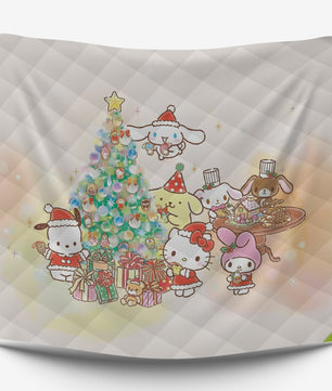 Hello Kitty Bedding Set for a Cozy Christmas Embrace the Holidays with a Cozy Christmas Quilted Blanket - Lusy Store LLC