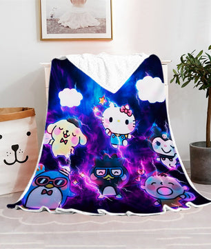 Hello Kitty Blanket Fleece Blanket Bedspreads Gothic Sofa Cover BL09 - Lusy Store LLC