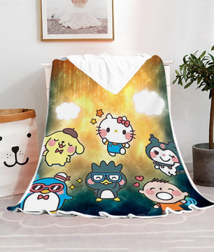 Hello Kitty Blanket Fleece Blanket Bedspreads Gothic Sofa Cover BL09 - Lusy Store LLC