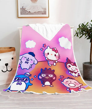 Hello Kitty Blanket Fleece Blanket Bedspreads Gothic Sofa Cover BL09 - Lusy Store LLC