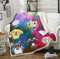 Hello Kitty Blanket Sherpa Blanket Bedspreads SB09 - Lusy Store LLC