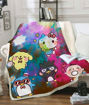 Hello Kitty Blanket Sherpa Blanket Bedspreads SB09 - Lusy Store LLC