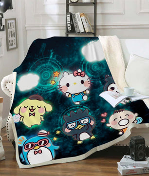 Hello Kitty Blanket Sherpa Blanket Bedspreads SB09 - Lusy Store LLC