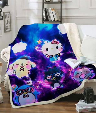 Hello Kitty Blanket Sherpa Blanket Bedspreads SB09 - Lusy Store LLC